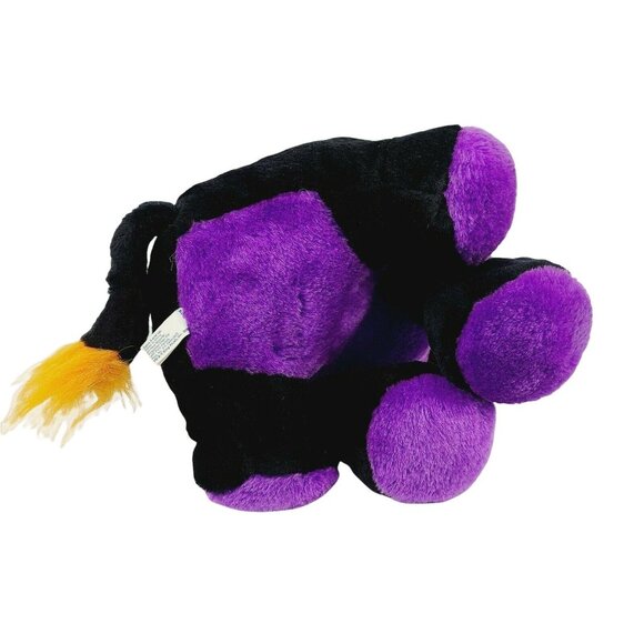 King Plush Black Lion 14 in Plush Big Cat Purple Orange Stuffed Animal Dunce Hat - Picture 5 of 8